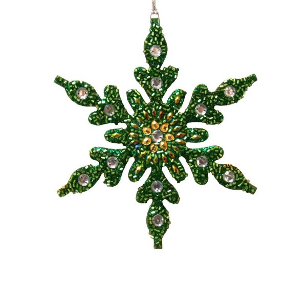 leroy merlin decorazione per albero di natale di neve in mdf Ø 15 cm, colore verde