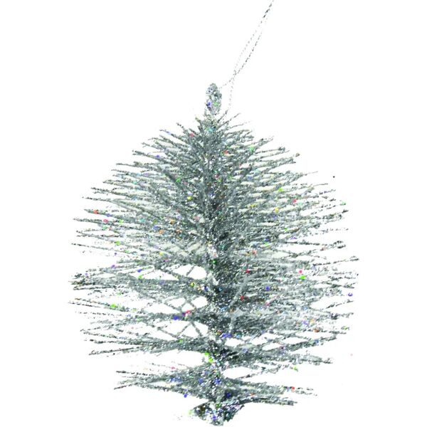 leroy merlin decorazione per albero di natale con forma sferica in ferro Ø 10 cm, colore grigio / argento