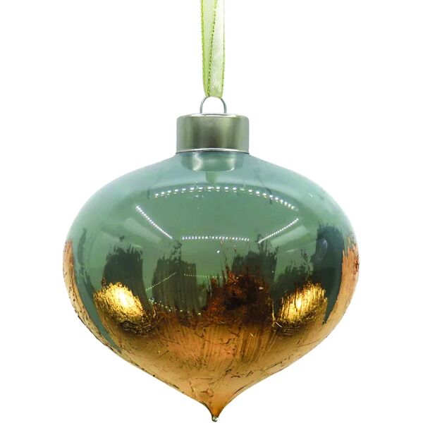 leroy merlin decorazione per albero di natale cipolla in vetro Ø 10 cm, colore grigio / argento, arancio / ramato