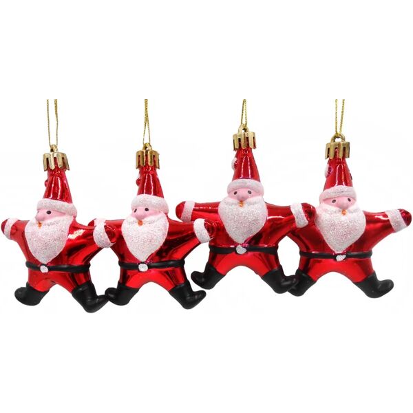 leroy merlin decorazione per albero di natale a forma di babbo in polipropilene  h 8 cm, , 4 pezzi