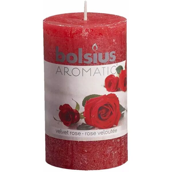 bolsius 6 pz candele rustiche profumate rosa vellutata 103626240381