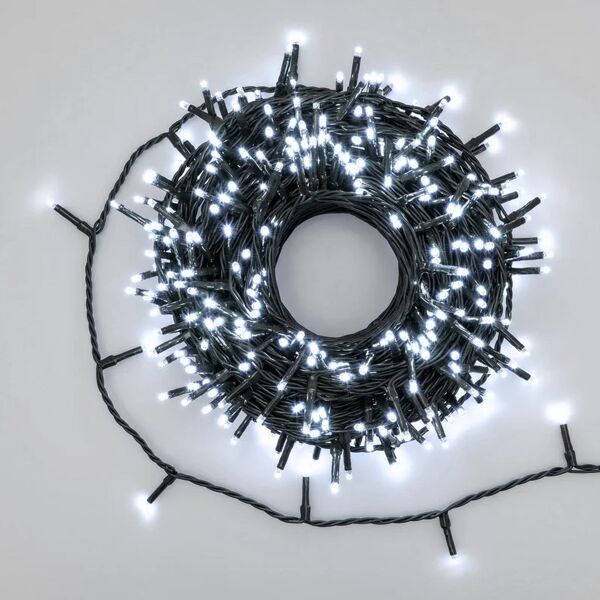 decor space catena lineare natalizia miniled da Ø 3 mm con 8 giochi di luce / luce fredda / verde / 1000 led - 70.4 mt