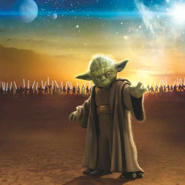 komar fotomurale star wars master yoda 184x254 cm giallo