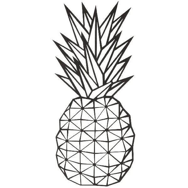 homemania decorazione da parete ananas 22x55 cm in acciaio nero