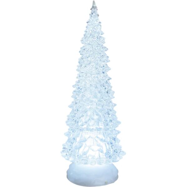 decor space albero natale luminoso glitter led natalizio con batteria per decorazioni natalizie h 32 cm / luce fredda / 32 cm