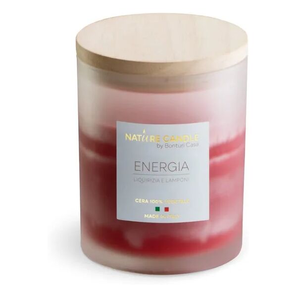 leroy merlin nature candle candela profumata 100% cera vegetale - linea amati 200g energia - liquirizia e lamponi