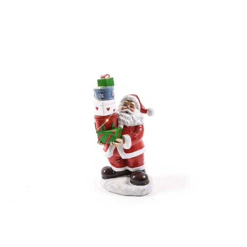 leroy merlin figura natalizia multicolore babbo natale con pacchi regalo in resina l 11.5 h 21.5 cm