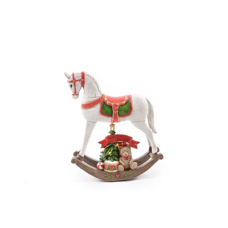 leroy merlin cavallo a dondolo bianco e rosso traditional in resina l 26.5 h 30 cm