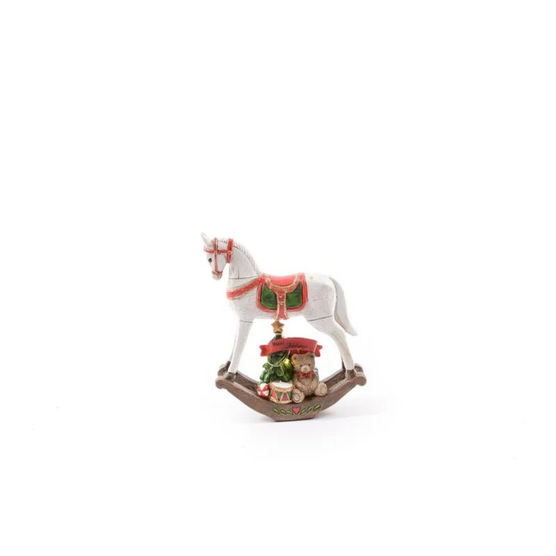 leroy merlin cavallo a dondolo bianco e rosso traditional in resina l 15 h 18.5 cm