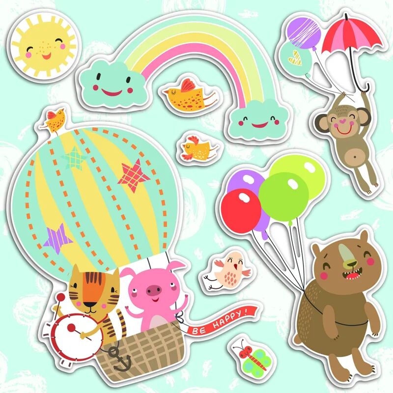 leroy merlin sticker foam happy animals 47x70 cm multicolore