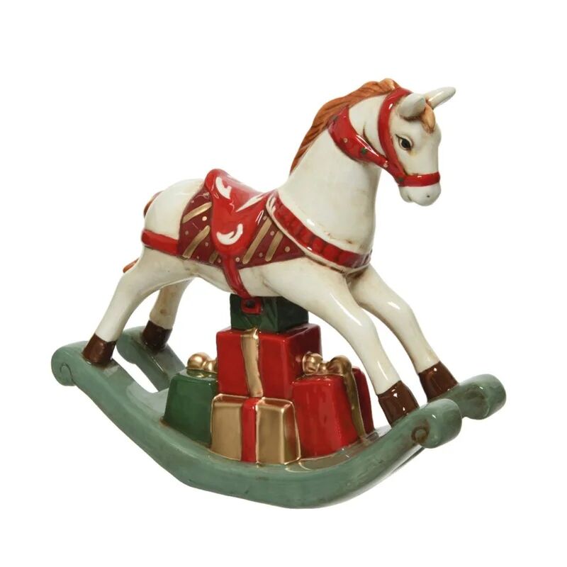 leroy merlin figura natalizia multicolore cavallo dondolo in porcellana l 20.5 x p 19 x h 6 cm