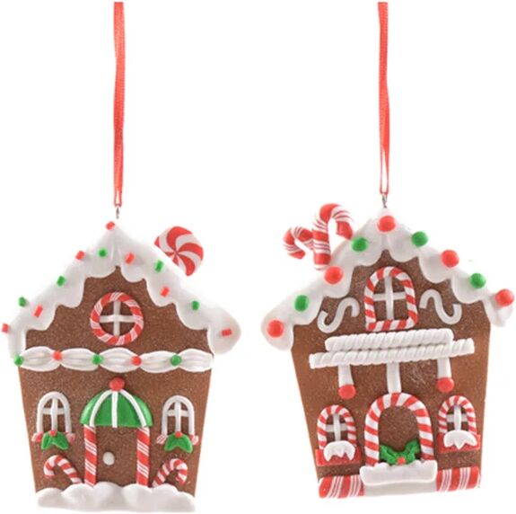 leroy merlin decorazione per albero di natale casetta  h 10.5 cm, l 8.5 cm, colore marrone