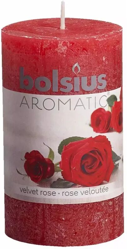 bolsius 6 pz candele rustiche profumate rosa vellutata 103626240381