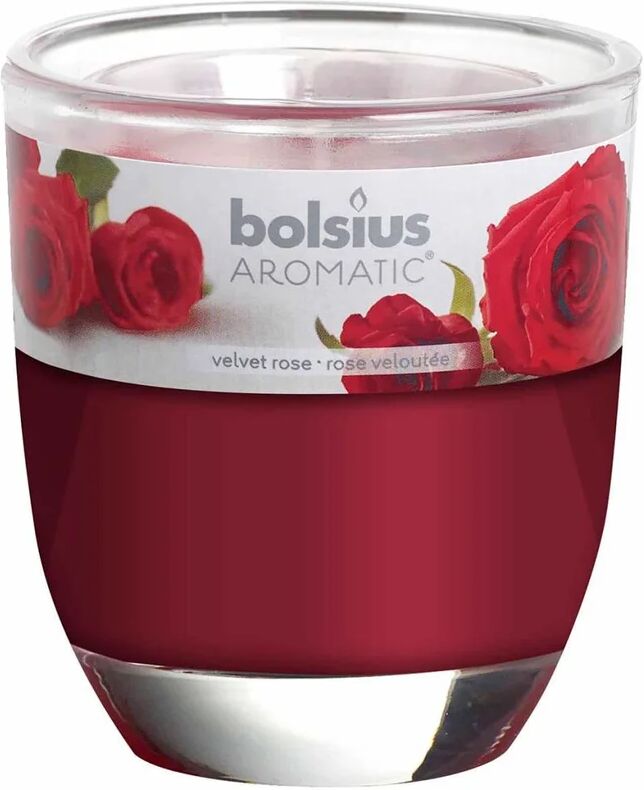 bolsius 6 pz candele profumate rosa vellutata rosso 103626150381