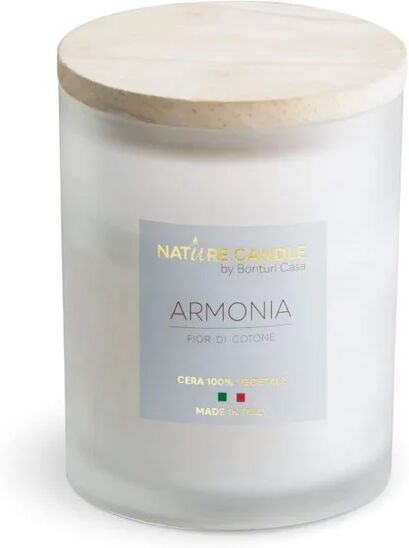 leroy merlin nature candle candela profumata 100% cera vegetale - linea amati 200g armonia - fior di cotone