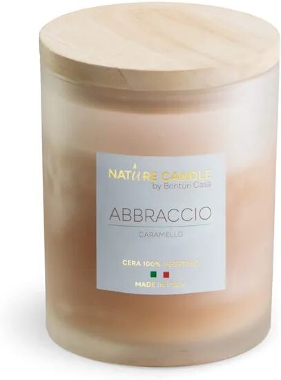 leroy merlin nature candle candela profumata 100% cera vegetale - linea amati 200g abbraccio - caramello