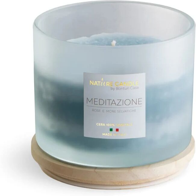 leroy merlin nature candle candela profumata 100% cera vegetale - linea amati 380g meditazione - rose e more selvatiche