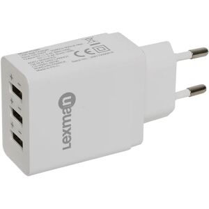 LEXMAN Caricatore USB  3 porte tipo A bianco