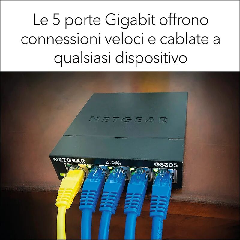 netgear switch di rete  5 porte 10/100/1000 mbps