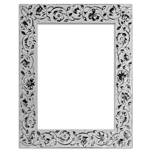 Inspire Cornice  Fiore bianco e argento satinato per foto da 30x30 cm