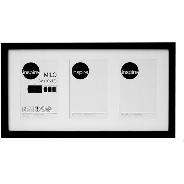 inspire cornice   milo, nero misure 40.5 x 24 cm per 3 fotografie