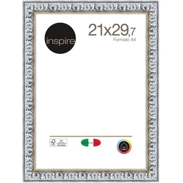 inspire cornice  baroque argento opaco per foto da 21x29.7 (a4) cm