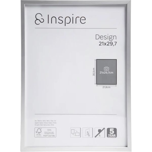 inspire cornice  design argento satinato per foto da 21x29,7 cm