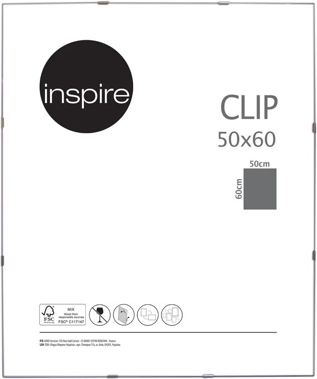 inspire cornice a giorno  clip trasparente 50x60 cm