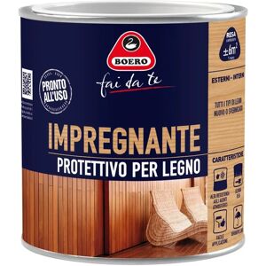 BOERO FAI DA TE Impregnante per legno da esterno a base solvente  Protettivo mogano opaco 0.5 lt, 3 anni di protezione.