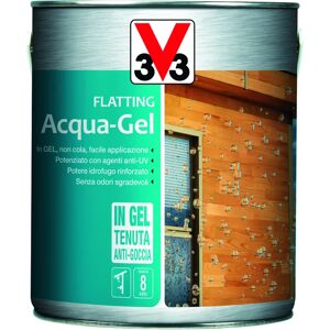 V33 Flatting a base acqua  Acqua-Gel noce scuro lucido 2.5 lt, 8 anni di protezione.