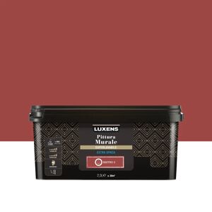 LUXENS Pittura per interni super lavabile,  Opaca rosso bistro 3 opaco, 2.5 L