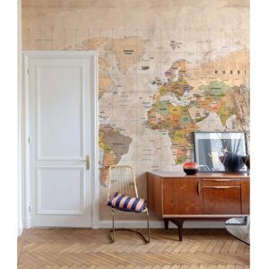 GRANDECOLIFE Fotomurale  Mappa colore beige. Giallo, arancio, 371 x 280 cm