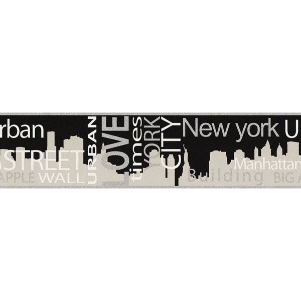 leroy merlin bordo per carta da parati bordo new york city bianco e nero e grigio / argento 13 cm x 5 m