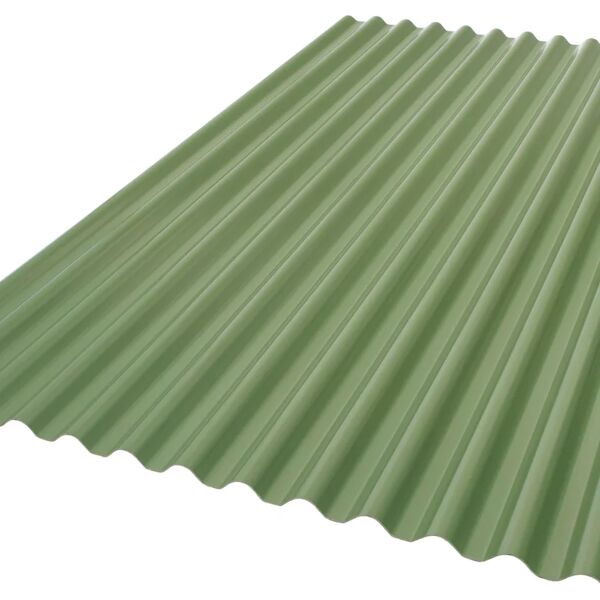 renolit piastra pvc aspetto tegola ondulato  ecolina 110 x 300 cm, sp 1.8 mm verde