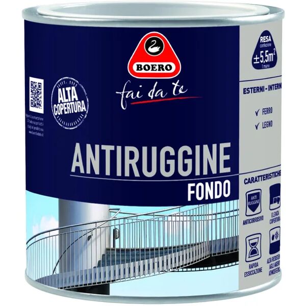 boero fondo per pittura  antiruggine base solvente per metalli ferrosi 0.5 l