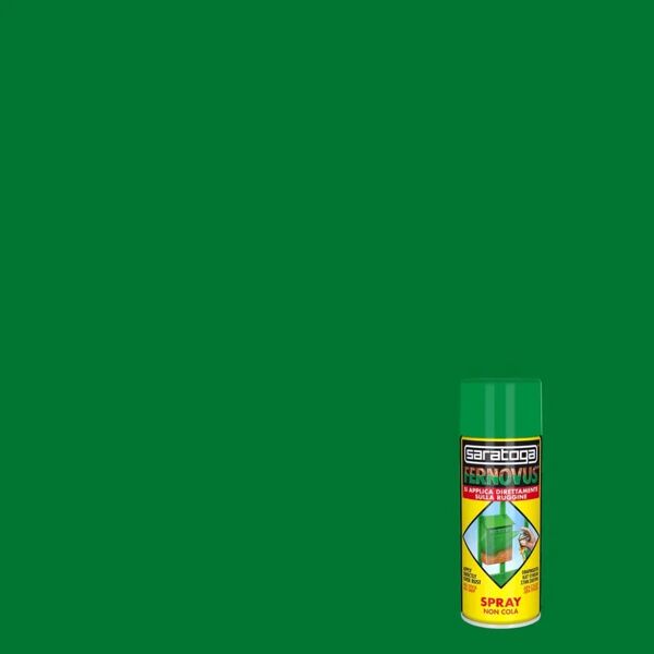 saratoga smalto spray antiruggine base solvente  fernovus verde lucido 0.4 l