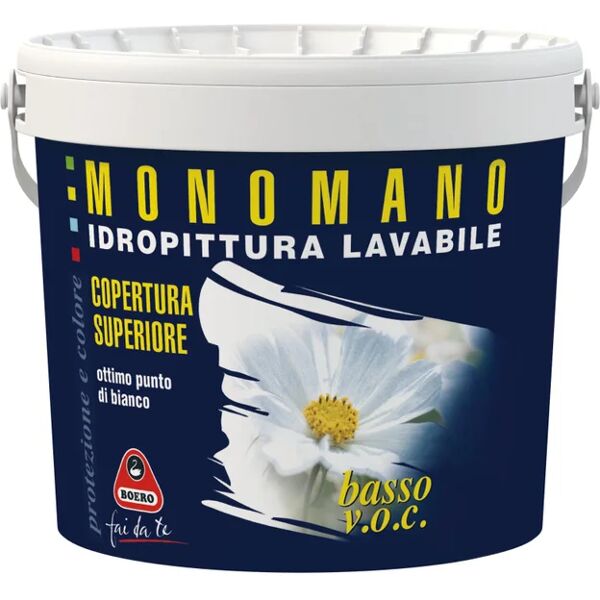 boero pittura per interni lavabile,  monomano bianco opaco, 4 l