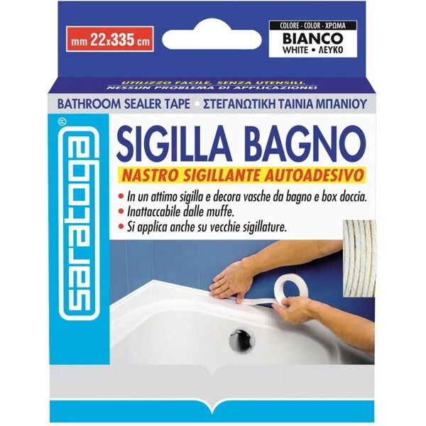 saratoga silicone sigillante  striscia sigilla lavello 335 cm x 22 mm bianco 0 ml