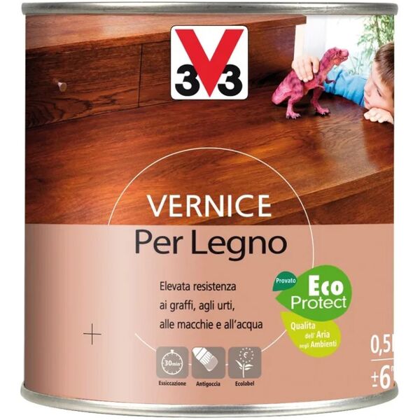 v33 vernice per legno da interno  marrone 0.5 lt