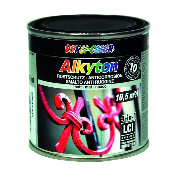 alkyton vernice da esterno antiruggine per ferro  nero ral9005, 0.25 l