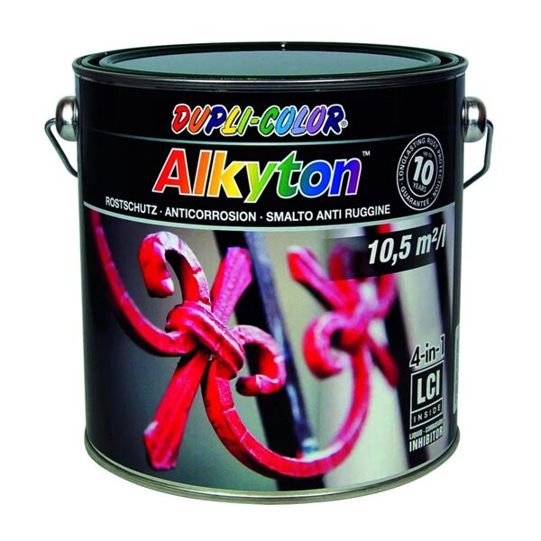alkyton vernice da esterno antiruggine per ferro  verde muschio ral6005, 2.5 l