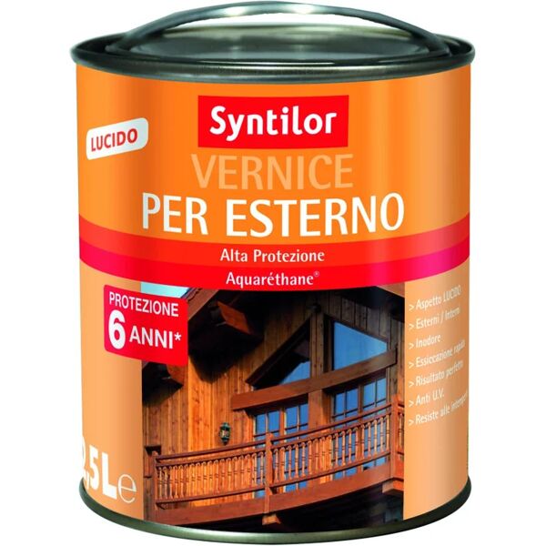 syntilor vernice per legno da esterno liquido  2.5 l noce lucido