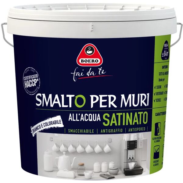 boero pittura per interni,  bianco satinato, 7 l