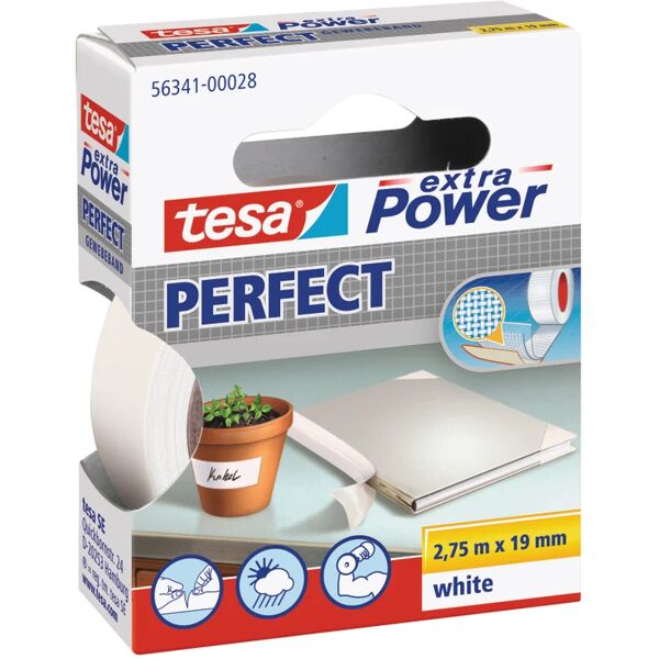 tesa nastro adesivo,  extra power perfect per riparazione, resistente al gelo, 19 mm, 2.75 mt