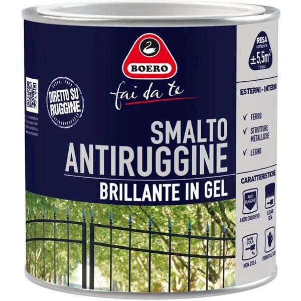 boero fai da te vernice da esterno antiruggine per ferro  bianco ghiaccio, 0.5 l