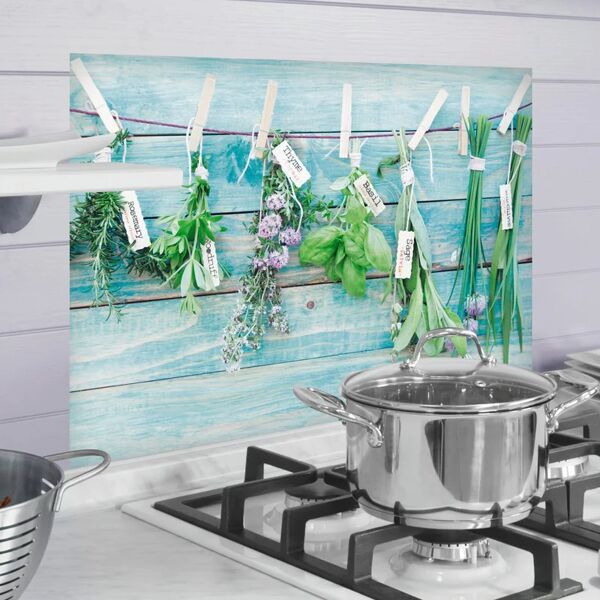 leroy merlin sticker paraschizzi adesivo kitchen panel herbes 45x65 cm multicolore