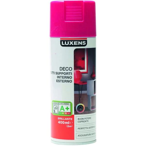 luxens smalto spray  deco base solvente rosa shocking 3 lucido 0.4 l