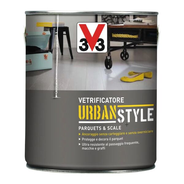 v33 vetrificatore per parquet  urban style grigio satinato 0.75 l