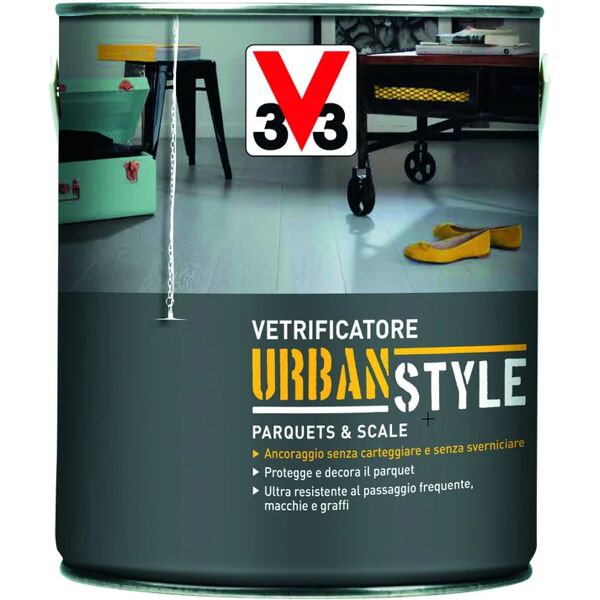 v33 vetrificatore per parquet  urban style bianco ghiaccio satinato 2.5 l