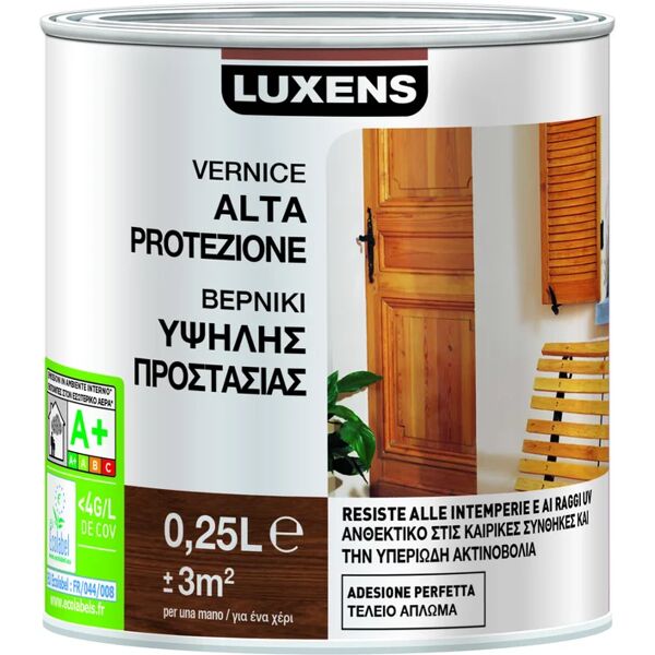 luxens vernice per legno da esterno  alta protezione noce medio lucido 0.25 lt